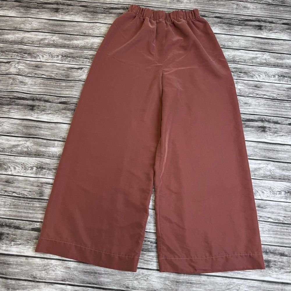 American Apparel Women's Wide Leg Pants Small Dusty Rose High Rise Slacks